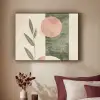 Geometrisch - Roze - Groen - Natuur Textielframe zwart klein -sfeer1