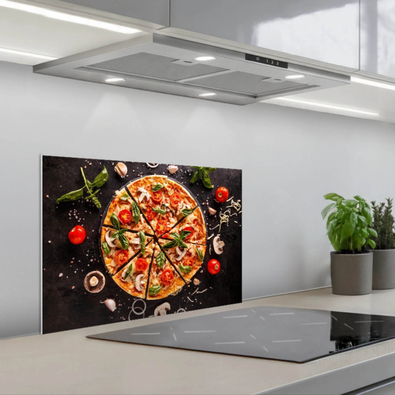 Mediterraans Feestmaal keuken achterwand spatscherm klein -3d_schuin