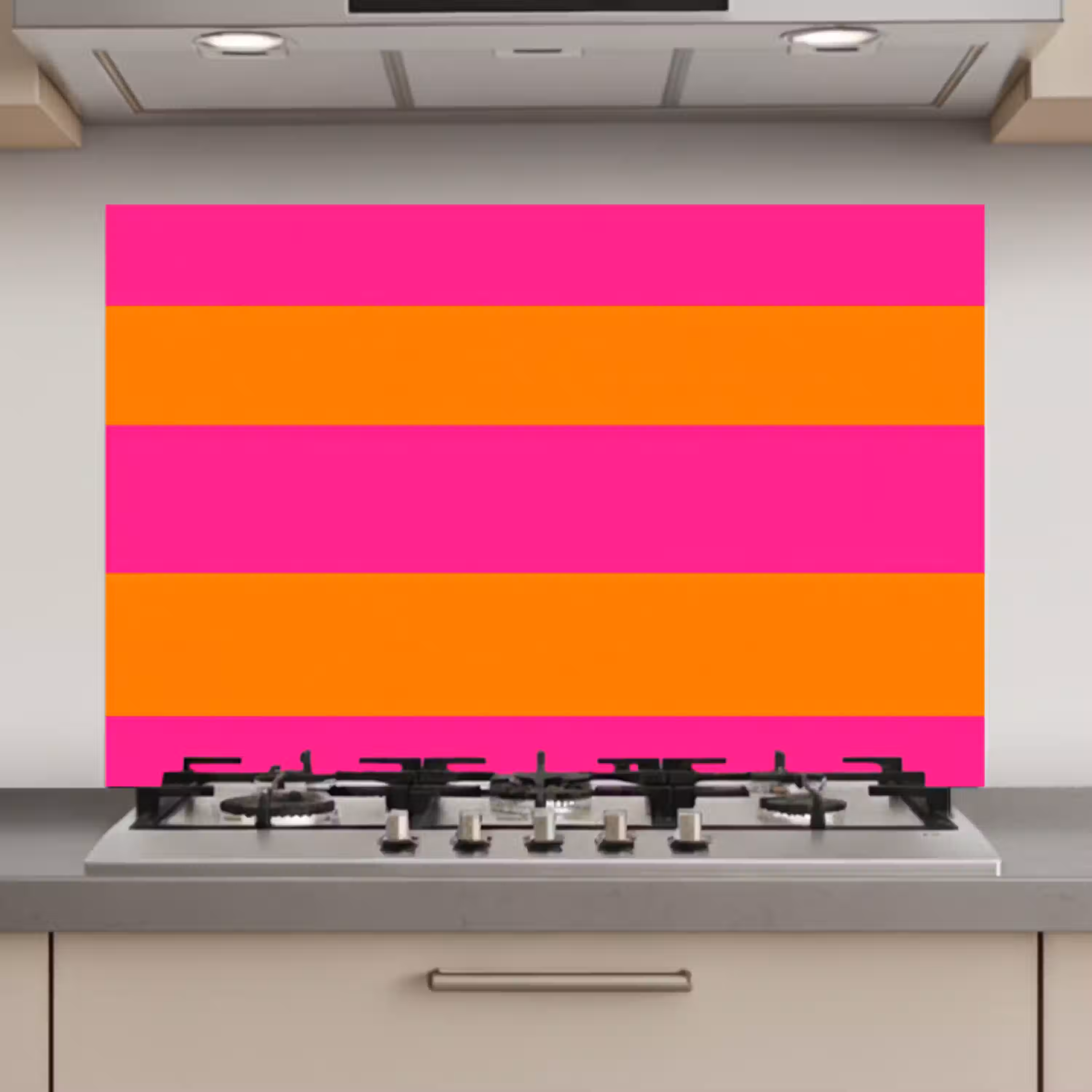 Strepen - Horizontaal - Roze keuken achterwand spatscherm klein 900 -3d_website