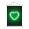 Neon - Groen - Licht textielposter latten blank klein -3d