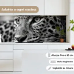 Luipaard - Zwart - Wit - Oog keuken achterwand 2 middel -sfeer4_IT