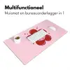 Bloem - Roze - Hartjes Muismat XXL klein -sfeer4