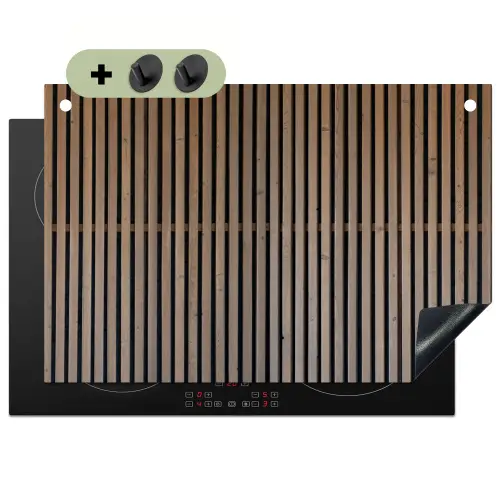 Vintage - Hout - Design - Structuur Inductie beschemer met haakjes klein -3d