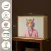 Tijger - Strik - Jasje - Roze Light Box met batterij (Wandlamp) middel -USP_websiteoverzichtNL