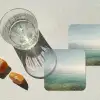 Zee - Horizon - Blauw - Mist onderzetter kurk middel -sfeer4