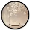 Bloesems - Wit - Boot - Minimalistisch Fotolijst rond zonder passe partout klein -3d