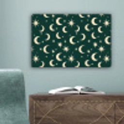 Manen - Sterren - Groen canvas 2cm klein 34 -sfeer4