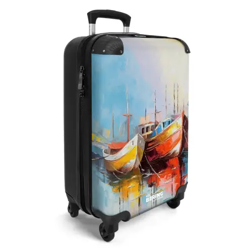 Boten - Kunst - Kleuren - Schilderij NBS - Handbagage koffer - Unisex middel -productfoto_3d