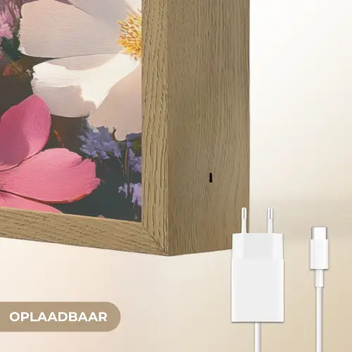 Bloemen - Kleurrijk - Bloei Light Box met batterij (Wandlamp) middel -USP_websiteoplaadbaarNL