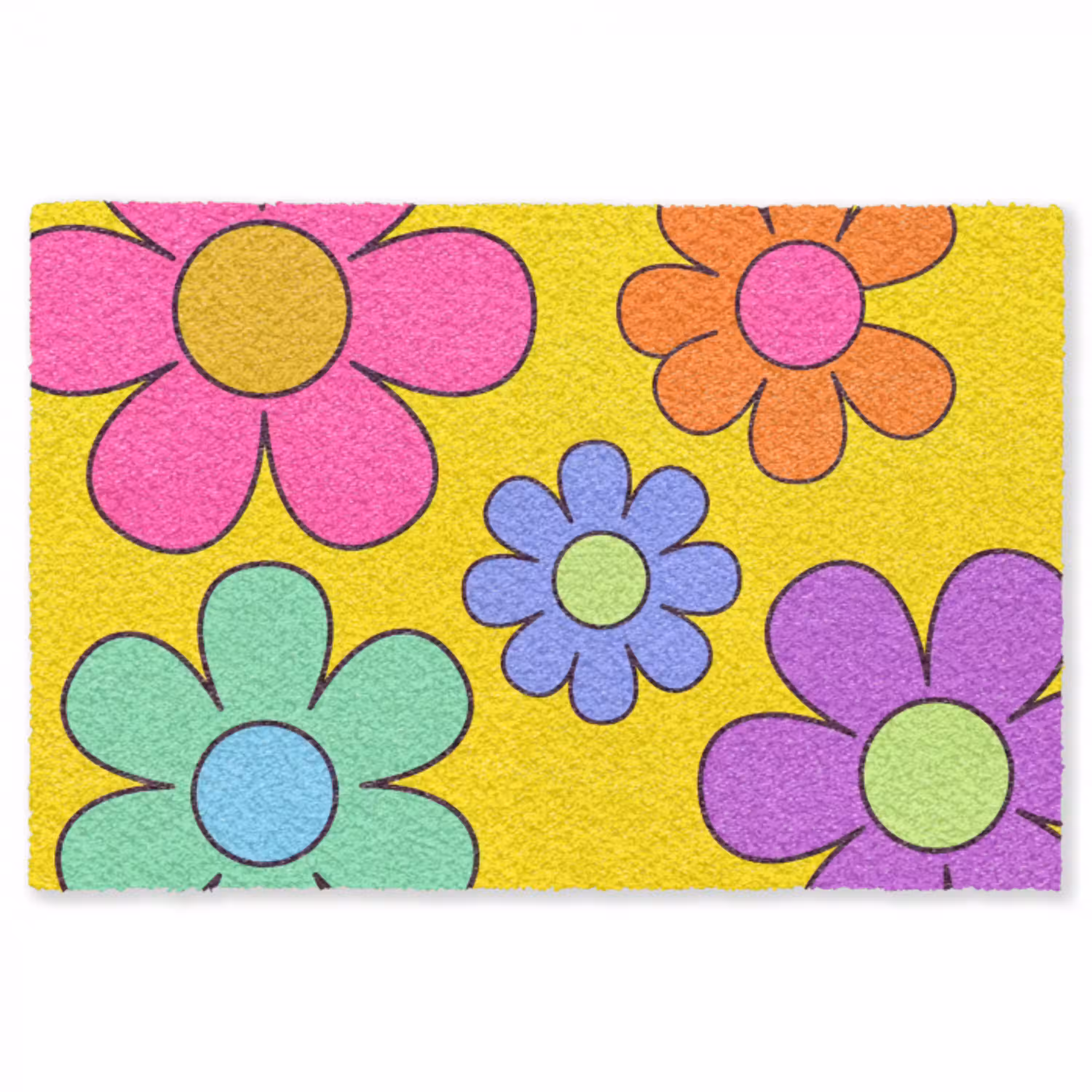 Bloemen - Illustratie - Kleurrijk Vloerkleed Rechthoek klein -3d