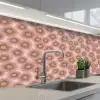 Gerbera - Bloemen - Roze keuken achterwand 2 middel 871 -3d_schuin