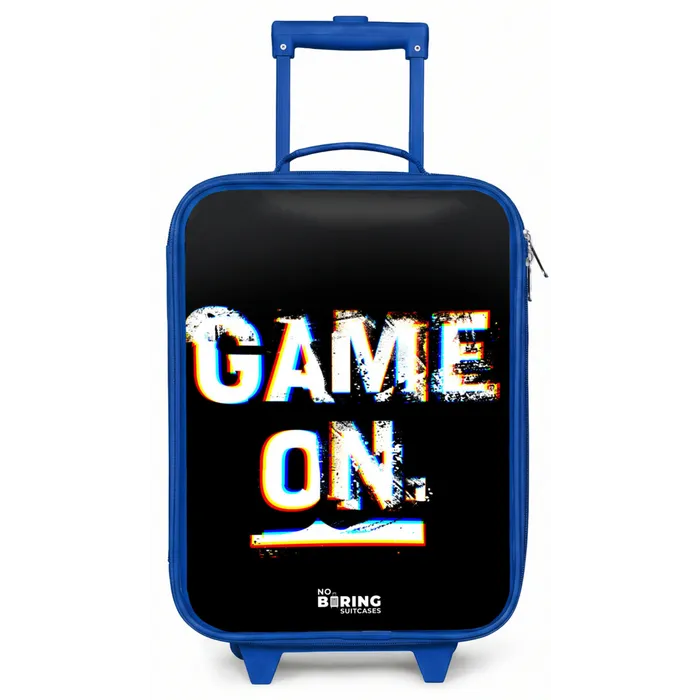Game on in zwart wit Kinderkoffer - Blauw klein -zz3dotto