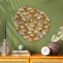 Ginkgo - Bladeren - Goud Wandcirkel Organisch Aluminium middel 851 -sfeer2