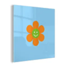 Bloem - Smiley - Kleurrijk plexiglas 5mm klein -z3d