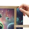 Alien - Groen - Planeten - Ruimte Light Box met batterij (Wandlamp kind) middel -USP_websiteprintNL