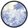 Tropisch - Jungle - Blauw Fotolijst rond zonder passe partout klein -3d
