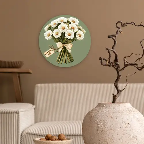 Lint - Boeket - Groen - Quote Wandcirkel plexiglas klein -sfeer1