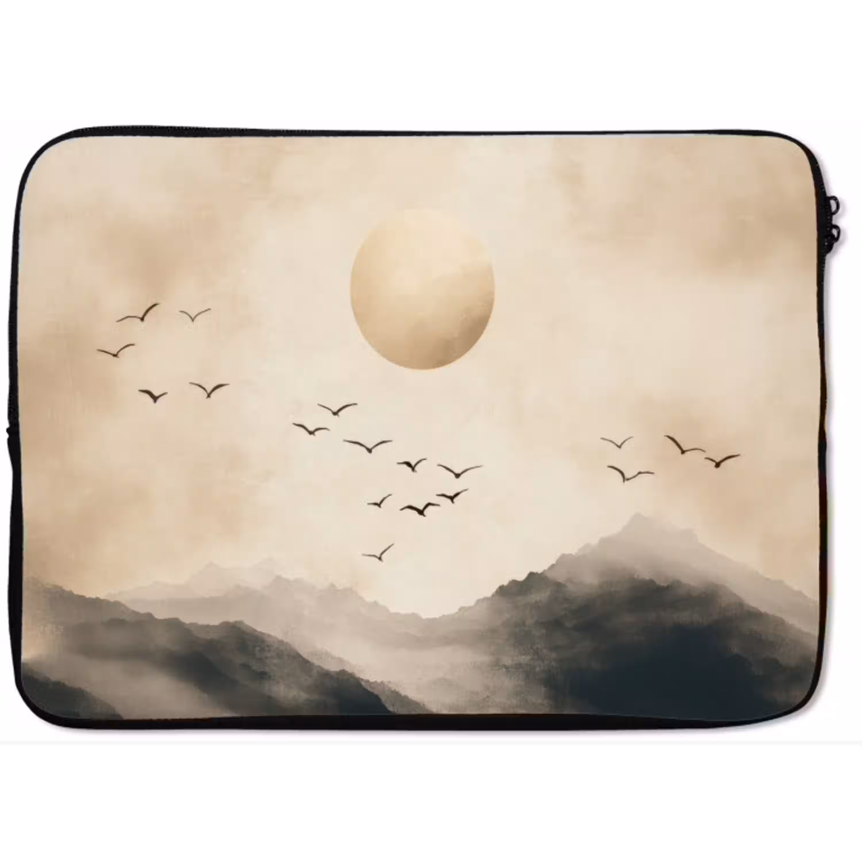 Landschap - Japandi - vogel laptophoes neopreen klein -zkaufland3dotto