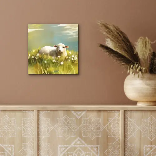 Schaap - Weide - Groen aluminium wit klein -sfeer4