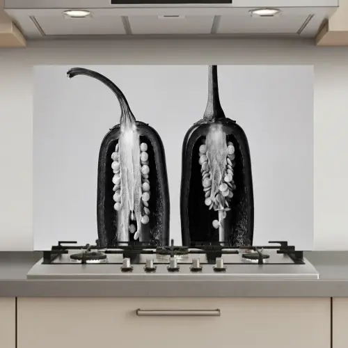 Pepers - Zwart - Wit - Zaadlijsten keuken achterwand spatscherm klein -3d_website