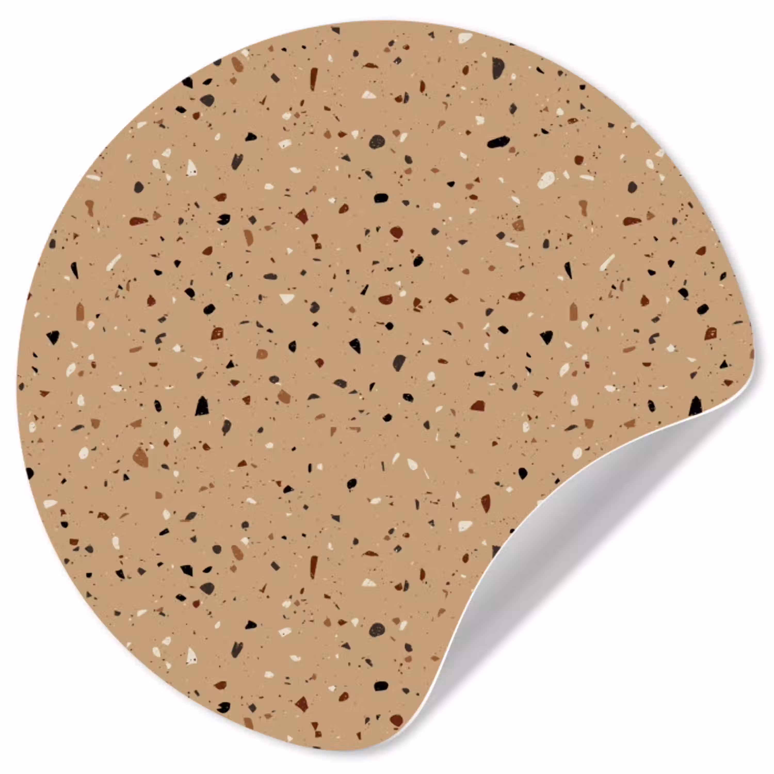 Terrazzo - Patroon - Beige Wandcirkel behangsticker klein 186 -3d