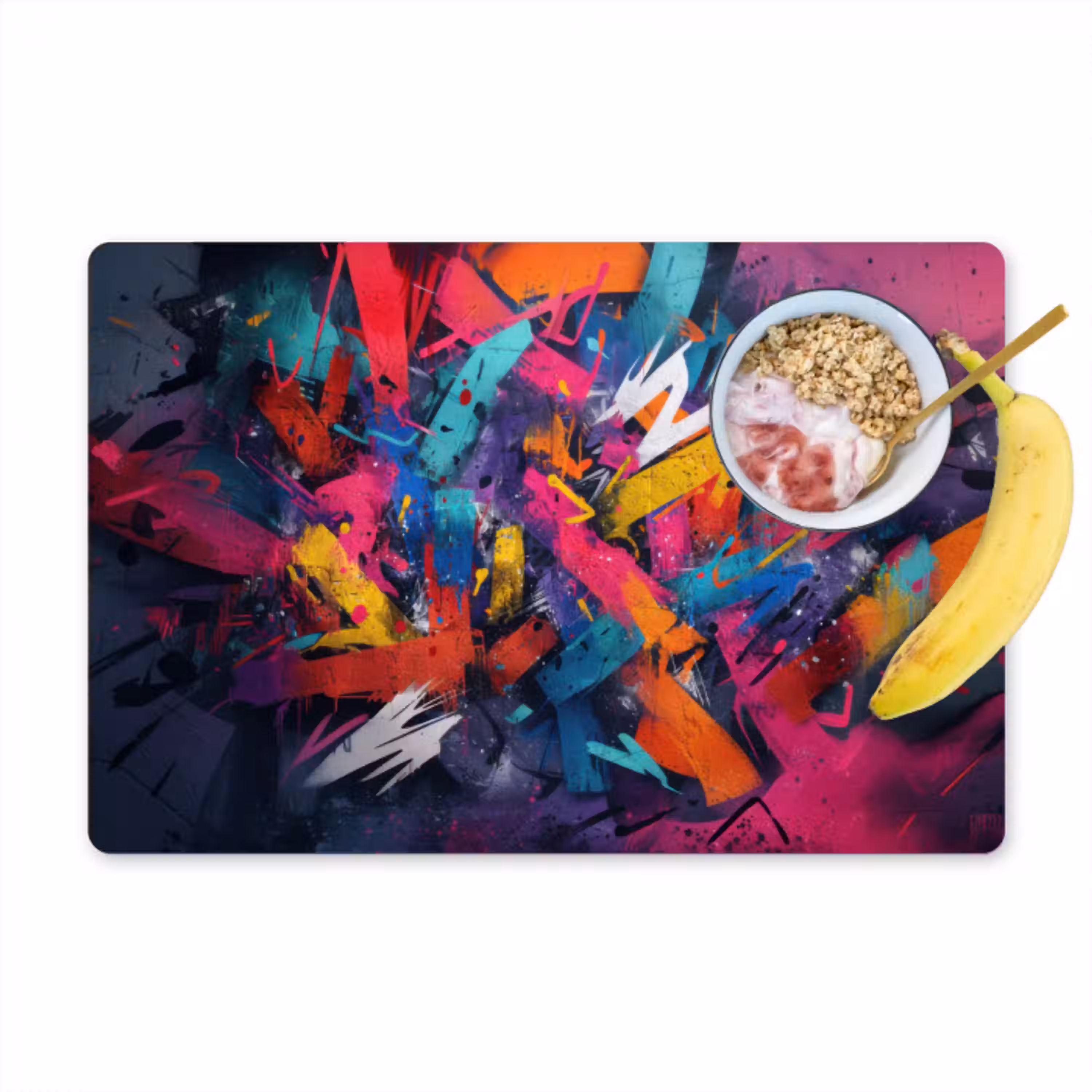 Abstract - Explosie - Neonkleuren Placemat vinyl groot -zzzproduct_Kitchenyeah-website