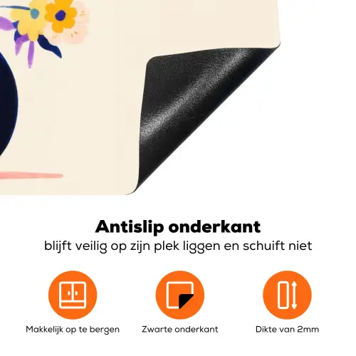 Vaas - Bloemen - Boeket Inductie beschermer vinyl 3mm klein -zzzzzzz-td-onderkant