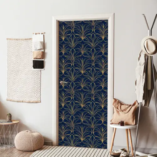 Deco - Waaier - Blauw deurposter klein 289 -sfeer6