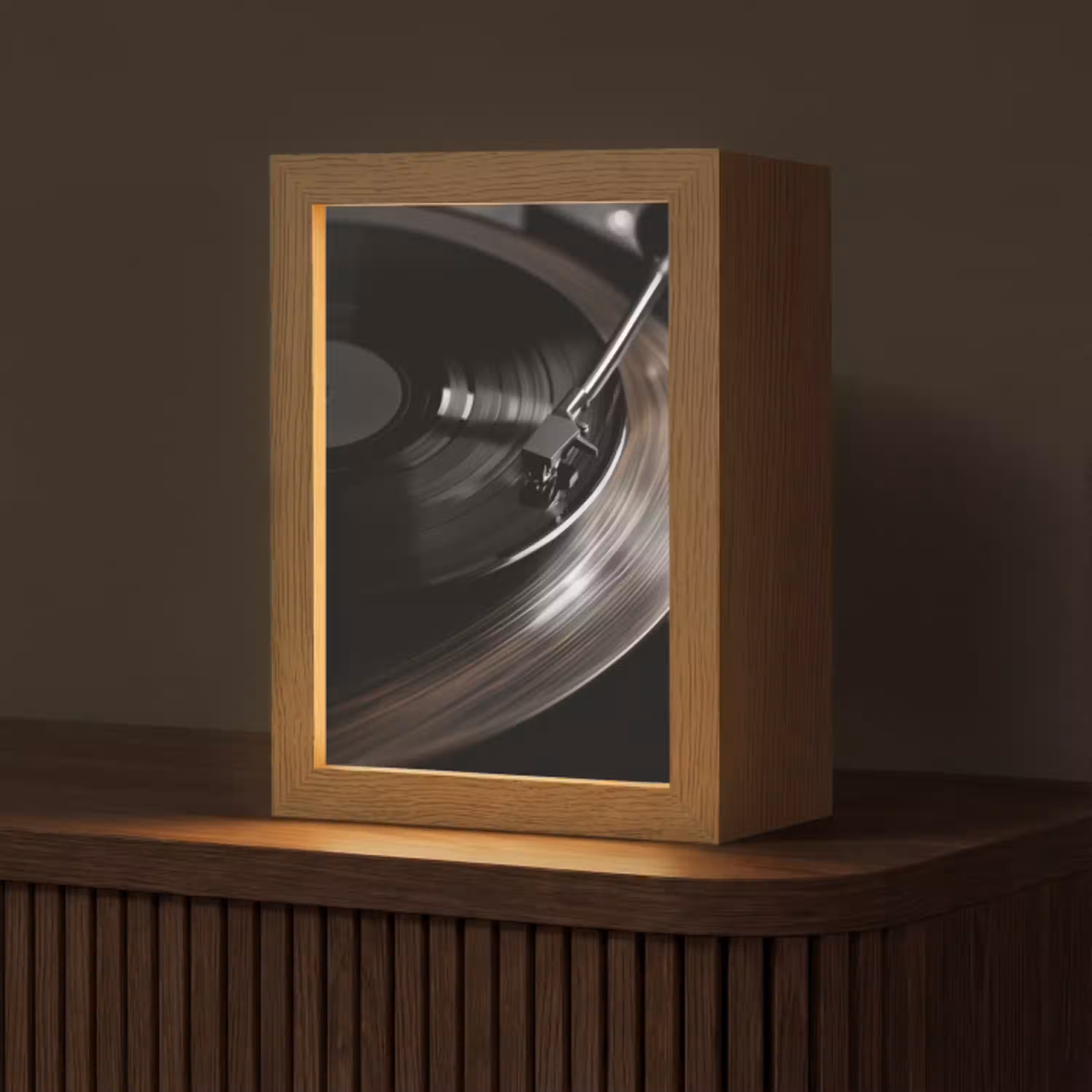 Close-up - Vinylplaat - Platenspeler - Zwart Light Box met kabel (Tafellamp) klein -z3d_website