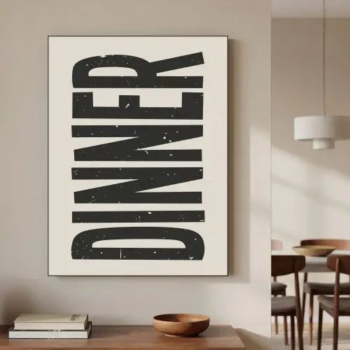 Eten - Vintage - Retro - Japandi Textielframe zwart klein -sfeer2
