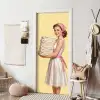 Handdoeken - Vrouw - Jurk - Roze deurposter klein -sfeer6