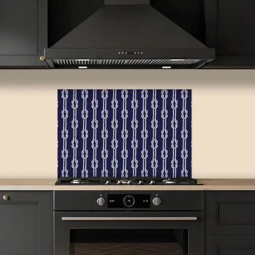 Oceaan - Touw - Blauw - Wit keuken achterwand spatscherm klein 900 -sfeer1