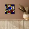 Mondriaan - Glas in lood - Oude Meesters - Kunstwerk - Abstract - Schilderij aluminium wit klein -sfeer4