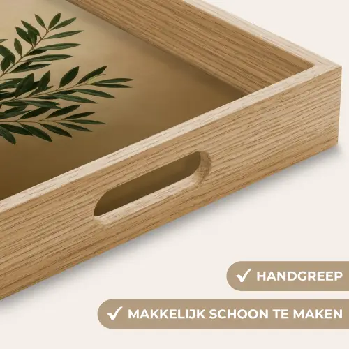Vaas - Olijftakken - Bladeren - Beige Dienblad Rechthoek middel -USP_HandgreepNL