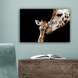 Giraffe - Dieren - Zwart - Portret - Dieren canvas 2cm klein -sfeer4