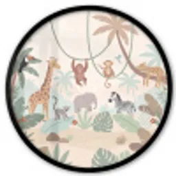 Jungle - Dieren - Groen Fotolijst rond zonder passe partout klein -3d