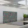 Spat - Abstract - Oranje - Groen keuken achterwand spatscherm klein 900 -3d_schuin