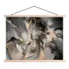 Grijs - Luxe  - Goud - Marmer textielposter latten blank klein -3d