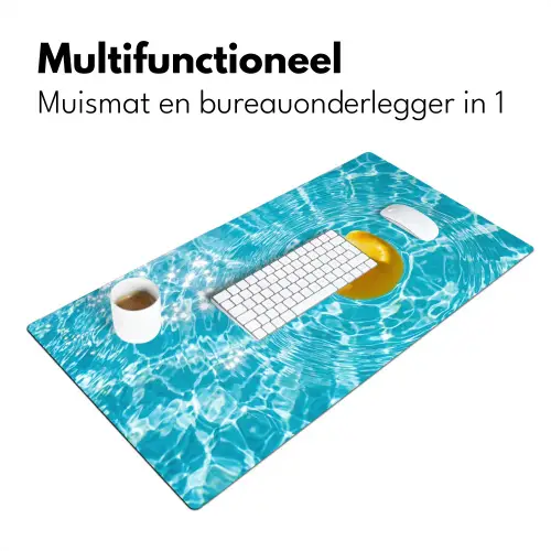 Badeend - Dobberen - Blauw Muismat XXL klein -sfeer4
