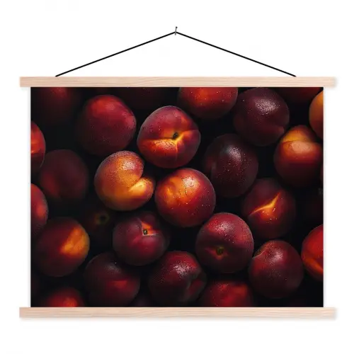 Fruit - Close up - Nectarines textielposter latten blank klein -3d
