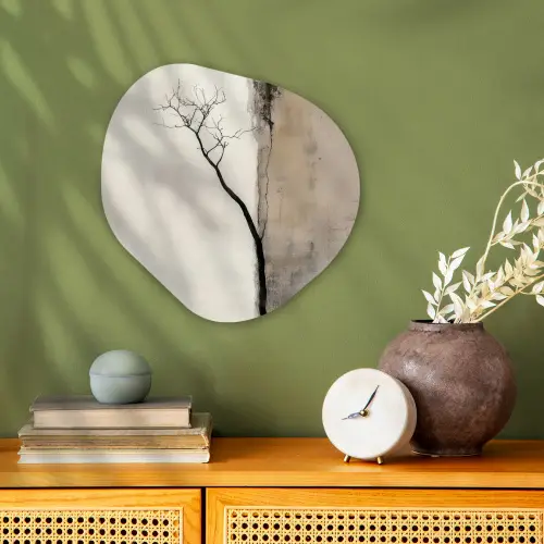 Wabi sabi - Plant - Beige Wandcirkel Organisch Forex 3mm klein -sfeer2