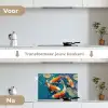 Vissen - Waterlelies - Oranje - Water keuken achterwand spatscherm klein -voor_na_NL