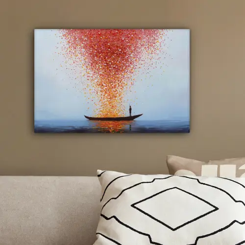 Wolk - Confetti - Boot - Wateroppervlakte canvas 2cm klein -sfeer3