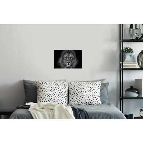 Leeuw - Dieren - Zwart - Wit Muursticker klein -slaapkamer