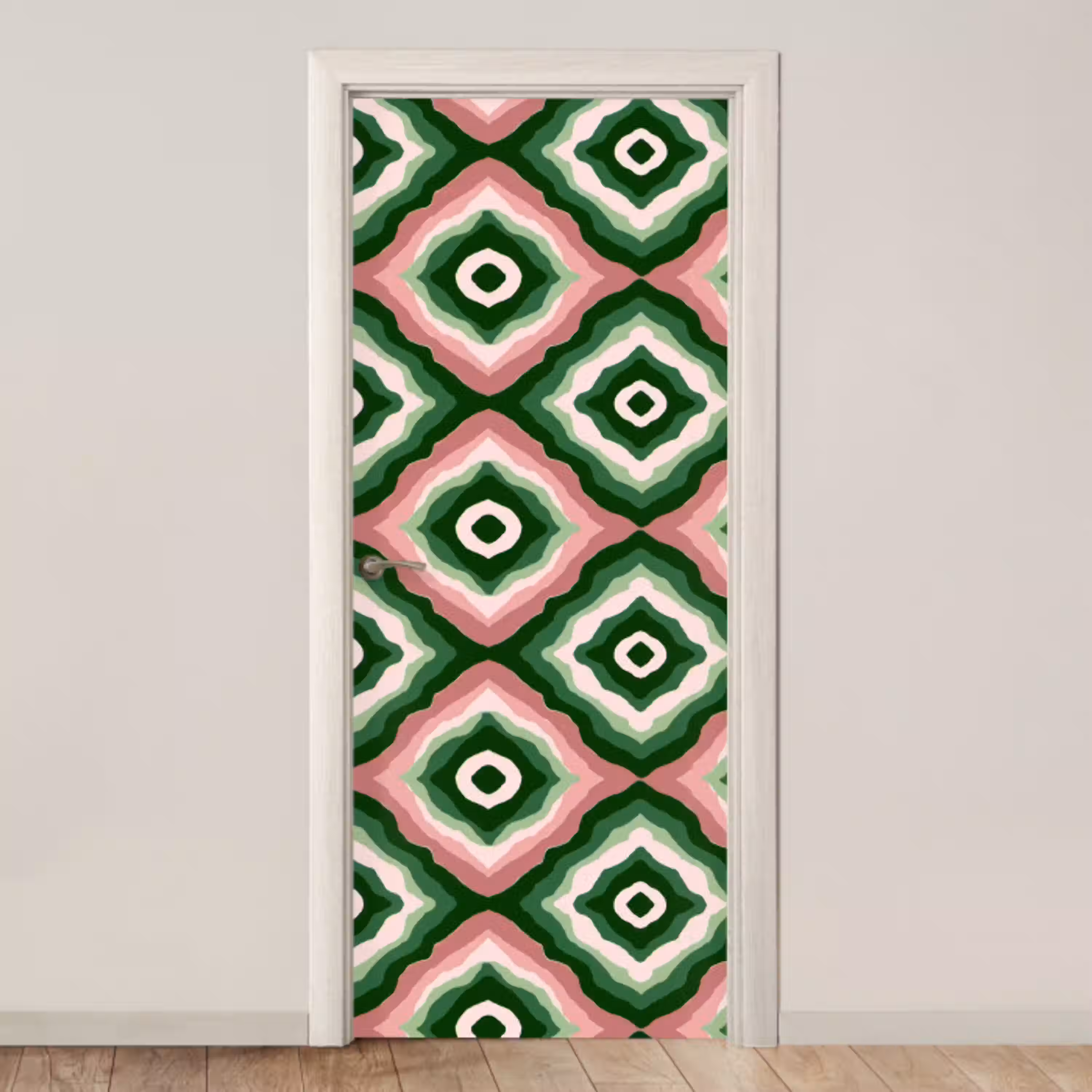 Ontwerp - Organisch - Kleurrijk deurposter klein 289 -3d_beige