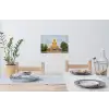 Boeddha - Buddha beeld - Goud - Religie Muursticker klein -eettafel