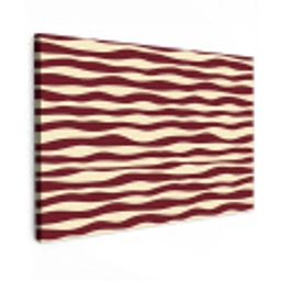 Golven - Rood - Patroon - Crème canvas 2cm klein 34 -z3d
