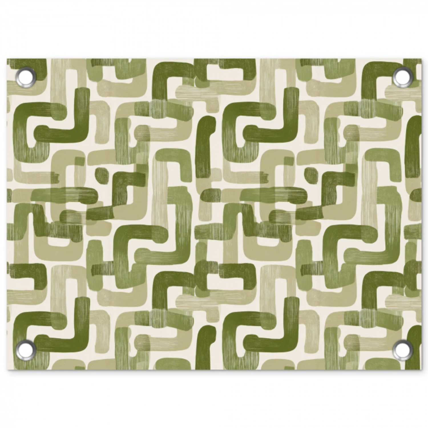 Modern - Grafisch - Groen tuinposter los doek klein 239 -3d
