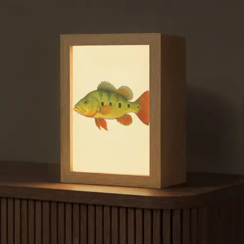 Schubben - Vis - Groen - Illustratie Light Box met kabel (Tafellamp) klein -z3d_website