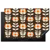 Bloemen - Retro - Bruin Inductie beschermer vinyl 3mm klein 276 -3d